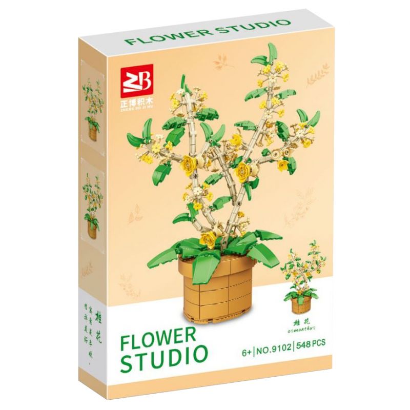 FAIR 9102 non  HOA MỘC TÊ bộ đồ chơi xếp lắp ráp ghép mô hình Flowers OSMANTHUS 548 khối