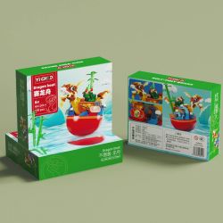 YICHAO 1209-5 non  LỄ HỘI THUYỀN RỒNG bộ đồ chơi xếp lắp ráp ghép mô hình DRAGON BOAT 159 khối