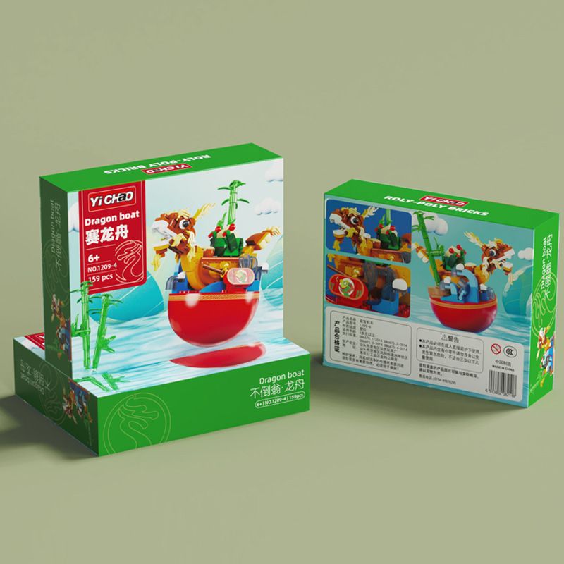 YICHAO 1209-5 non  LỄ HỘI THUYỀN RỒNG bộ đồ chơi xếp lắp ráp ghép mô hình DRAGON BOAT 159 khối