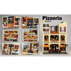 MorkModel 10202 Mork Model 10202 REBRICKABLE MOC-70722 70722 MOC70722 non  CỬA HÀNG BÁNH PIZZA bộ đồ chơi xếp lắp ráp ghép mô hình Modular Buildings PIZZERIA Mô Hình Nhà Cửa 5588 khối