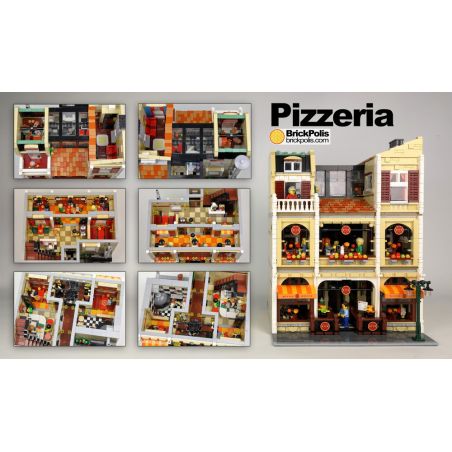 MorkModel 10202 Mork Model 10202 REBRICKABLE MOC-70722 70722 MOC70722 non  CỬA HÀNG BÁNH PIZZA bộ đồ chơi xếp lắp ráp ghép mô hình Modular Buildings PIZZERIA Mô Hình Nhà Cửa 5588 khối