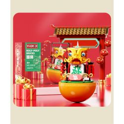 YICHAO 1209-4 non  MÚA SƯ TỬ bộ đồ chơi xếp lắp ráp ghép mô hình ROLY POLY BRICKS 198 khối