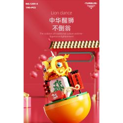 YICHAO 1209-4 non  MÚA SƯ TỬ bộ đồ chơi xếp lắp ráp ghép mô hình ROLY POLY BRICKS 198 khối