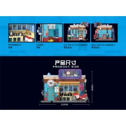 BRICKCOOL KS004 non  TIỆM THUỐC bộ đồ chơi xếp lắp ráp ghép mô hình CYBER STREET CORNER 1270 khối