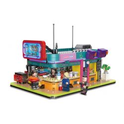 BRICKCOOL KS003 non  MÓN ĂN TRUNG QUỐC bộ đồ chơi xếp lắp ráp ghép mô hình CYBER STREET CORNER 1318 khối