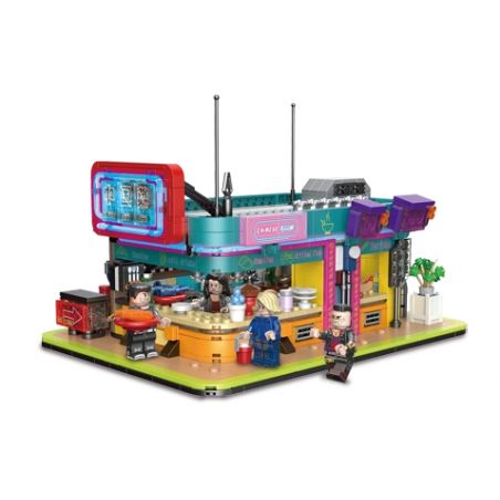 BRICKCOOL KS003 non  MÓN ĂN TRUNG QUỐC bộ đồ chơi xếp lắp ráp ghép mô hình CYBER STREET CORNER 1318 khối