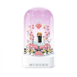 QuanGuan 100225 Quan Guan 100225 non  LOA BLUETOOTH ĐÁM CƯỚI NGỌT NGÀO bộ đồ chơi xếp lắp ráp ghép mô hình Valentine's Day STAR SOUND BOX SWEET WEDDING Lễ Tình Nhân 598 khối