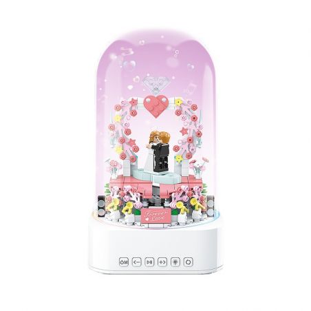 QuanGuan 100225 Quan Guan 100225 non  LOA BLUETOOTH ĐÁM CƯỚI NGỌT NGÀO bộ đồ chơi xếp lắp ráp ghép mô hình Valentine's Day STAR SOUND BOX SWEET WEDDING Lễ Tình Nhân 598 khối