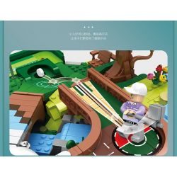 JUHANG TECHNOLOGY 86017 non  SÂN GOLF bộ đồ chơi xếp lắp ráp ghép mô hình Modular Buildings GOLF RESORT COURSE Mô Hình Nhà Cửa 3022 khối