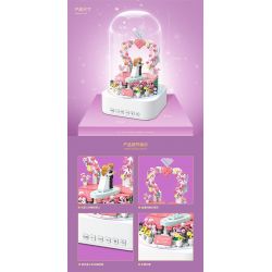 QuanGuan 100225 Quan Guan 100225 non  LOA BLUETOOTH ĐÁM CƯỚI NGỌT NGÀO bộ đồ chơi xếp lắp ráp ghép mô hình Valentine's Day STAR SOUND BOX SWEET WEDDING Lễ Tình Nhân 598 khối