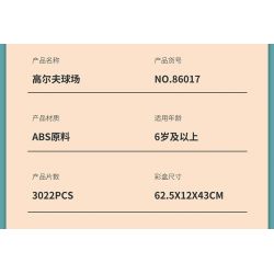 JUHANG TECHNOLOGY 86017 non  SÂN GOLF bộ đồ chơi xếp lắp ráp ghép mô hình Modular Buildings GOLF RESORT COURSE Mô Hình Nhà Cửa 3022 khối