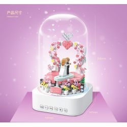 QuanGuan 100225 Quan Guan 100225 non  LOA BLUETOOTH ĐÁM CƯỚI NGỌT NGÀO bộ đồ chơi xếp lắp ráp ghép mô hình Valentine's Day STAR SOUND BOX SWEET WEDDING Lễ Tình Nhân 598 khối