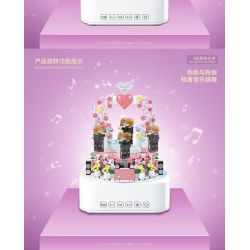 QuanGuan 100225 Quan Guan 100225 non  LOA BLUETOOTH ĐÁM CƯỚI NGỌT NGÀO bộ đồ chơi xếp lắp ráp ghép mô hình Valentine's Day STAR SOUND BOX SWEET WEDDING Lễ Tình Nhân 598 khối