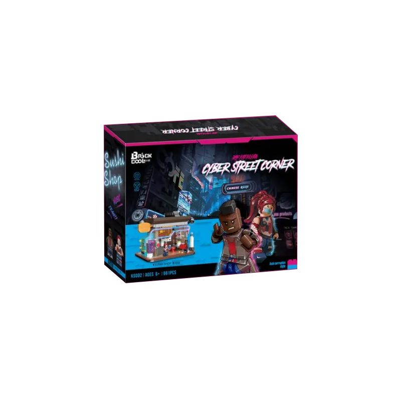BRICKCOOL KS002 non  CỬA HÀNG SUSHI bộ đồ chơi xếp lắp ráp ghép mô hình CYBER STREET CORNER 661 khối