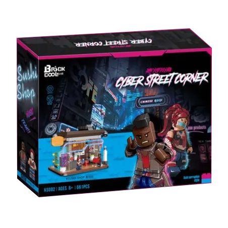 BRICKCOOL KS002 non  CỬA HÀNG SUSHI bộ đồ chơi xếp lắp ráp ghép mô hình CYBER STREET CORNER 661 khối