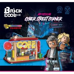 BRICKCOOL KS001 non  QUÁN CÀ PHÊ bộ đồ chơi xếp lắp ráp ghép mô hình CYBER STREET CORNER 712 khối