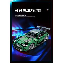 MOYU BLOCK MY88302 88302 non  ĐUA XE NHỰA ĐƯỜNG YÊU TINH XANH AMG 1:14 tỷ lệ 1:14 bộ đồ chơi xếp lắp ráp ghép mô hình 1460 khối