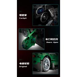 MOYU BLOCK MY88302 88302 non  ĐUA XE NHỰA ĐƯỜNG YÊU TINH XANH AMG 1:14 tỷ lệ 1:14 bộ đồ chơi xếp lắp ráp ghép mô hình 1460 khối