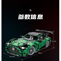 MOYU BLOCK MY88302 88302 non  ĐUA XE NHỰA ĐƯỜNG YÊU TINH XANH AMG 1:14 tỷ lệ 1:14 bộ đồ chơi xếp lắp ráp ghép mô hình 1460 khối