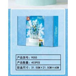 SX 9055 non  HỘP NHẠC LÂU ĐÀI BĂNG bộ đồ chơi xếp lắp ráp ghép mô hình Girl ROTATING MUSIC BOX - ICE CASTLE Con Gái 403 khối
