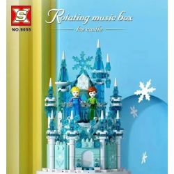 SX 9055 non  HỘP NHẠC LÂU ĐÀI BĂNG bộ đồ chơi xếp lắp ráp ghép mô hình Girl ROTATING MUSIC BOX - ICE CASTLE Con Gái 403 khối