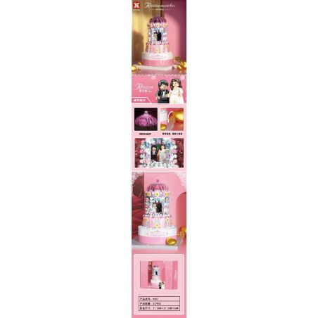 SX 9057 non  HỘP NHẠC: ĐÁM CƯỚI bộ đồ chơi xếp lắp ráp ghép mô hình Creator ROTATING MUSIC BOX - WEDDING Sáng Tạo 537 khối