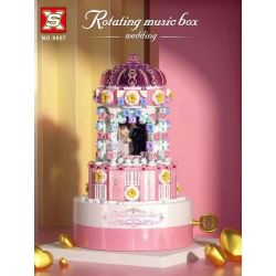 SX 9057 non  HỘP NHẠC: ĐÁM CƯỚI bộ đồ chơi xếp lắp ráp ghép mô hình Creator ROTATING MUSIC BOX - WEDDING Sáng Tạo 537 khối