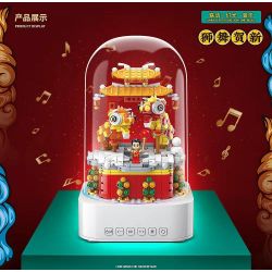 QuanGuan 100235 Quan Guan 100235 non  LION DANCE HEXIN LOA BLUETOOTH CHIẾU SÁNG HỘP NHẠC ĐỘNG bộ đồ chơi xếp lắp ráp ghép mô hình Chinese Traditional Festivals STAR SOUND BOX LION DANCE FOR THE NEW YEAR Lễ Hội Cổ Truyền 699 khối