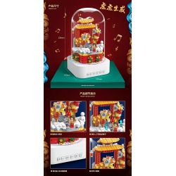 QuanGuan 100235 Quan Guan 100235 non  LION DANCE HEXIN LOA BLUETOOTH CHIẾU SÁNG HỘP NHẠC ĐỘNG bộ đồ chơi xếp lắp ráp ghép mô hình Chinese Traditional Festivals STAR SOUND BOX LION DANCE FOR THE NEW YEAR Lễ Hội Cổ Truyền 699 khối