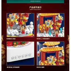 QuanGuan 100235 Quan Guan 100235 non  LION DANCE HEXIN LOA BLUETOOTH CHIẾU SÁNG HỘP NHẠC ĐỘNG bộ đồ chơi xếp lắp ráp ghép mô hình Chinese Traditional Festivals STAR SOUND BOX LION DANCE FOR THE NEW YEAR Lễ Hội Cổ Truyền 699 khối