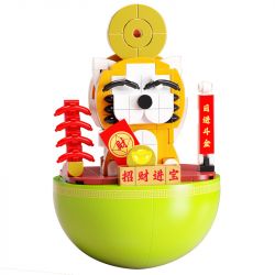 YICHAO 1209-2 non  CON MÈO MAY MẮN bộ đồ chơi xếp lắp ráp ghép mô hình PLUTUS CAT 169 khối