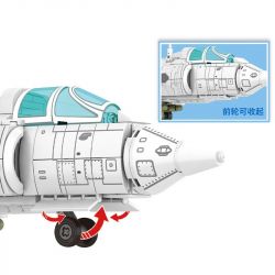 SEMBO 202157 non  MÁY BAY CƯỜNG KÍCH QIANG-5 bộ đồ chơi xếp lắp ráp ghép mô hình Military Army Q-5 STRIKE AIRCRAFT Quân Sự Bộ Đội 679 khối