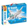 SEMBO 202157 non  MÁY BAY CƯỜNG KÍCH QIANG-5 bộ đồ chơi xếp lắp ráp ghép mô hình Military Army Q-5 STRIKE AIRCRAFT Quân Sự Bộ Đội 679 khối