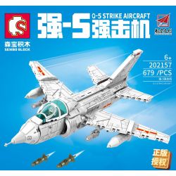 SEMBO 202157 non  MÁY BAY CƯỜNG KÍCH QIANG-5 bộ đồ chơi xếp lắp ráp ghép mô hình Military Army Q-5 STRIKE AIRCRAFT Quân Sự Bộ Đội 679 khối
