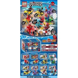 PRCK 64104 non  MÔ HÌNH XE MÁY SPIDER-MAN RUNAWAY 8 bộ đồ chơi xếp lắp ráp ghép mô hình Marvel Super Heroes SPIDERHERO Siêu Anh Hùng Marvel