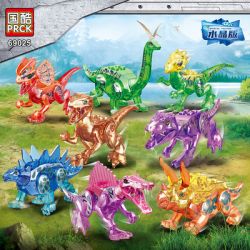 PRCK 69025 non  KHỦNG LONG TRONG SUỐT CRYSTAL 8 bộ đồ chơi xếp lắp ráp ghép mô hình Jurassic World Thế Giới Khủng Long