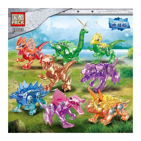 PRCK 69025 non  KHỦNG LONG TRONG SUỐT CRYSTAL 8 bộ đồ chơi xếp lắp ráp ghép mô hình Jurassic World Thế Giới Khủng Long