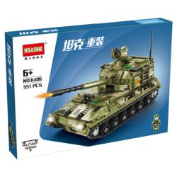 HSANHE CACO 6486 non  XE TĂNG PHÁO HẠNG NẶNG bộ đồ chơi xếp lắp ráp ghép mô hình Military Army TANK HEAVY EQUIPMENT Quân Sự Bộ Đội 551 khối