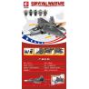 SEMBO 207124 non  MÁY BAY CHIẾN ĐẤU F-22 RAPTOR bộ đồ chơi xếp lắp ráp ghép mô hình Military Army SURVIVAL WARFARE Quân Sự Bộ Đội 899 khối