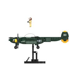 JAKI JK9160 9160 non  MÁY BAY CHIẾN ĐẤU CỔ ĐIỂN P-38 THUNDERBOLT WWII bộ đồ chơi xếp lắp ráp ghép mô hình MILITARY ZONE P-38 THUNDER FIGHTER 502 khối