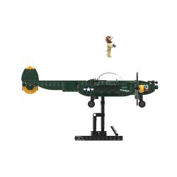 JAKI JK9160 9160 non  MÁY BAY CHIẾN ĐẤU CỔ ĐIỂN P-38 THUNDERBOLT WWII bộ đồ chơi xếp lắp ráp ghép mô hình MILITARY ZONE P-38 THUNDER FIGHTER 502 khối