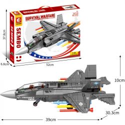 SEMBO 207125 non  MÁY BAY CHIẾN ĐẤU F-35 LIGHTNING II bộ đồ chơi xếp lắp ráp ghép mô hình Military Army SURVIVAL WARFARE Quân Sự Bộ Đội 867 khối