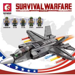 SEMBO 207125 non  MÁY BAY CHIẾN ĐẤU F-35 LIGHTNING II bộ đồ chơi xếp lắp ráp ghép mô hình Military Army SURVIVAL WARFARE Quân Sự Bộ Đội 867 khối