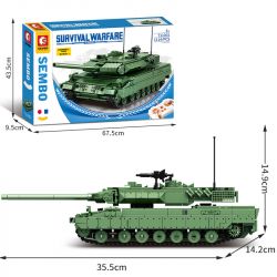 SEMBO 711002 non  XE TĂNG LEOPARD 2 ĐIỀU KHIỂN TỪ XA bộ đồ chơi xếp lắp ráp ghép mô hình Military Army SURVIVAL WARFARE Quân Sự Bộ Đội 1114 khối