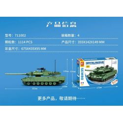 SEMBO 711002 non  XE TĂNG LEOPARD 2 ĐIỀU KHIỂN TỪ XA bộ đồ chơi xếp lắp ráp ghép mô hình Military Army SURVIVAL WARFARE Quân Sự Bộ Đội 1114 khối