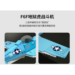 JAKI JK9159 9159 non  MÁY BAY CHIẾN ĐẤU HỔ ĐỊA NGỤC F2F THẾ THỨ HAI bộ đồ chơi xếp lắp ráp ghép mô hình MILITARY ZONE F2F HELL TIGER FIGHTER 356 khối