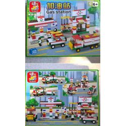 SLUBAN M38-B2600 B2600 2600 M38B2600 38-B2600 non  TRẠM XĂNG bộ đồ chơi xếp lắp ráp ghép mô hình City GAS STATION Thành Phố 435 khối