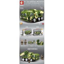 SEMBO 105601 non  TÊN LỬA HÀNH TRÌNH LONG SWORD-10 bộ đồ chơi xếp lắp ráp ghép mô hình Military Army CJ-10 CRUISE MISSILE Quân Sự Bộ Đội 301 khối