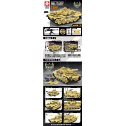 LEYI 66008 non  XE TĂNG THÁCH THỨC bộ đồ chơi xếp lắp ráp ghép mô hình Military Army MILITARY TANK CHALLENGER MAIN BATTLE Quân Sự Bộ Đội 536 khối