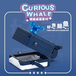 OPENING KD99002-2 99002-2 non  CÁ VOI TÒ MÒ bộ đồ chơi xếp lắp ráp ghép mô hình CURIOUS WHALE - FUNNY AND CUTE STORAGE BOX